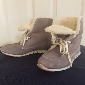 Grey Suede Leather Booties❄️